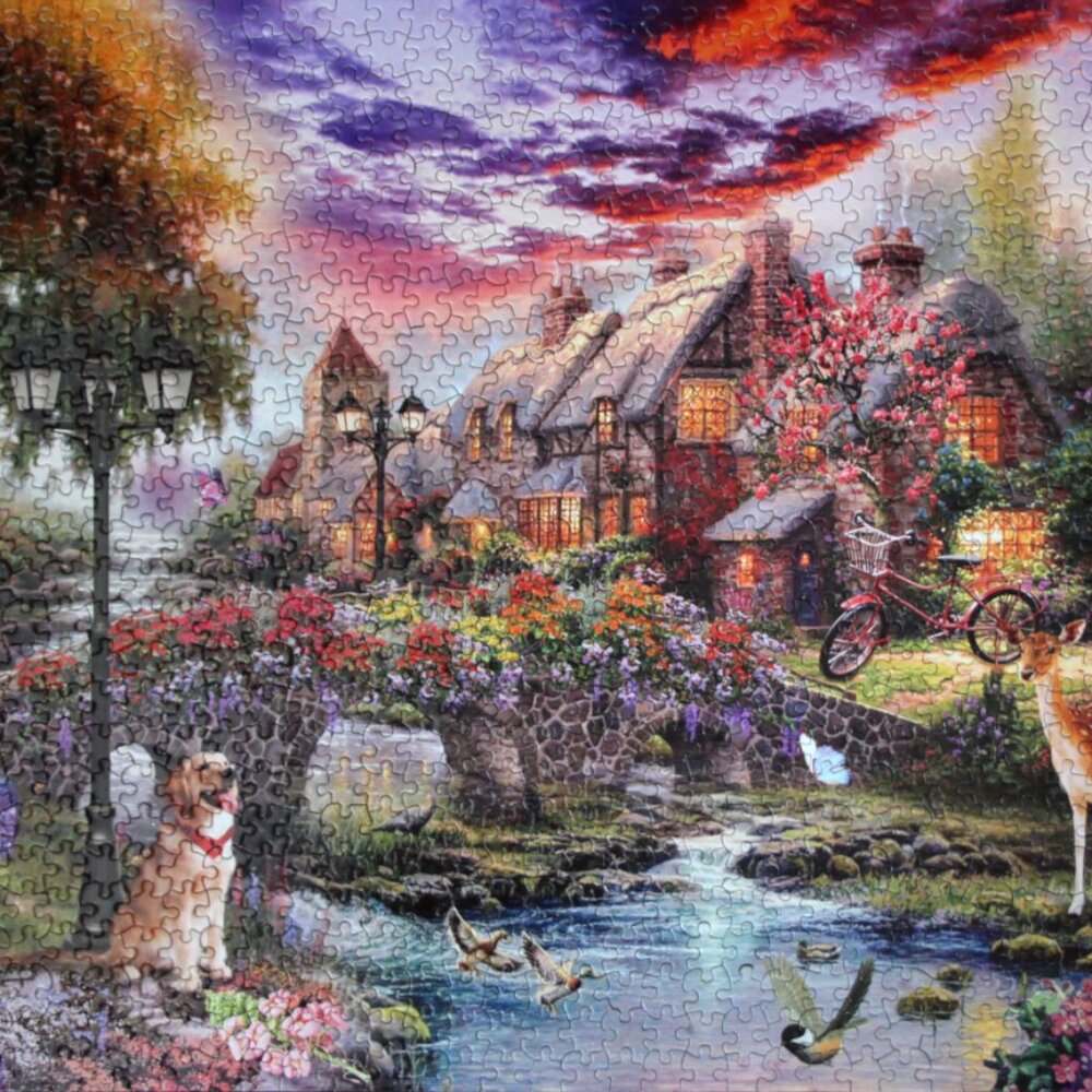 Cottage with a bridge, 1000 piece puzzle, Bei Bi La